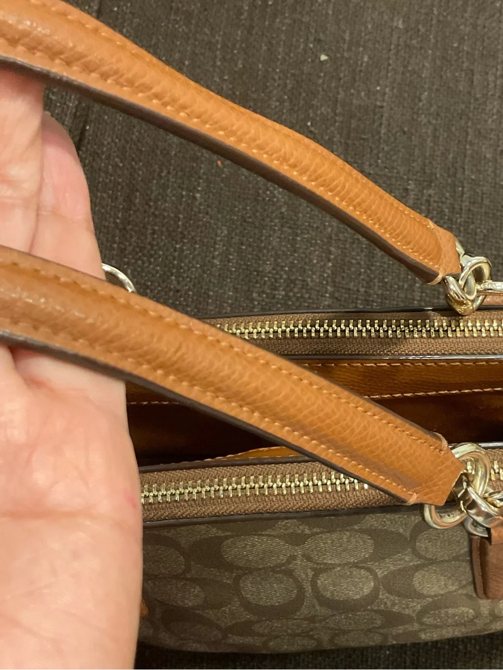 EUC Coach Small Christy Signature Canvas Tote - CLL1001